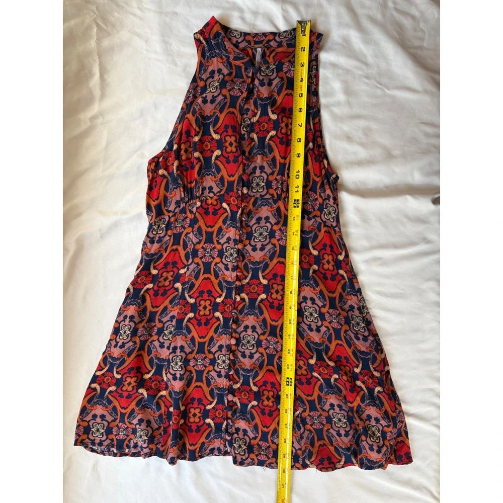 Free People Get Together Size 0 High Neck Button Front Sleeveless Dress/Tunic